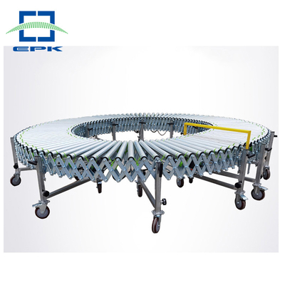 Heat Resistant Telescopic Unloading Roller Conveyor Electric Powered Netting