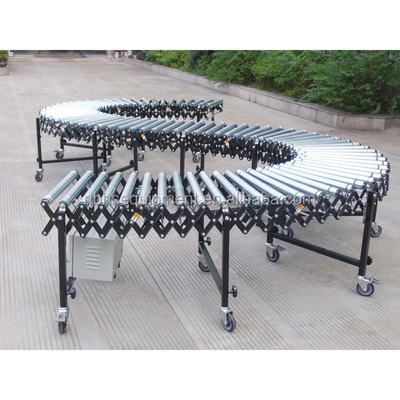 Oil Resistant Motorized Telescopic Roller Conveyor , Conveyor Belt System