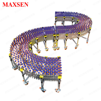 Trasportatore telescopico di plastica estensibile flessibile del trasportatore a rulli della ruota del pattino di gravità di Maxsen
